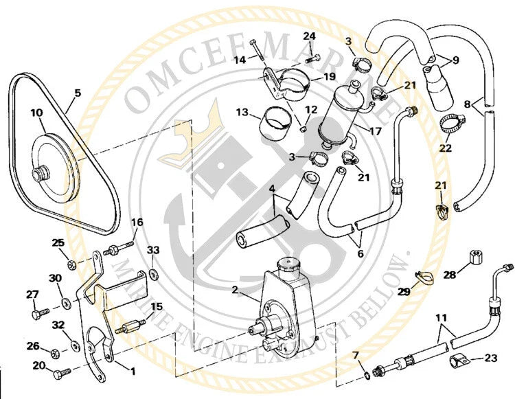 Power Steering Pump Pulley for OMC Sterndrive (1986-1999)