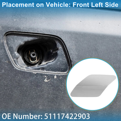 Front Left Washer Nozzle Cover for BMW X6 (2015-2019) Silver Tone