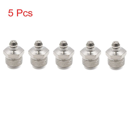 5pcs 1/4" Nickel Plated Straight Grease Nipple Fitting for Motorcycle Car