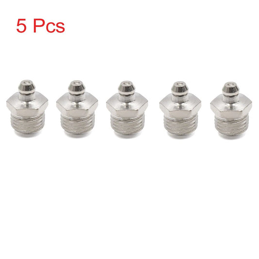 5pcs 1/4" Nickel Plated Straight Grease Nipple Fitting for Motorcycle Car