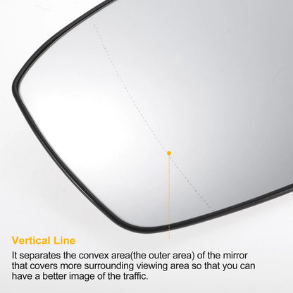 Left Side White Heated Mirror Glass for Ford S-MAX (2015-2023)