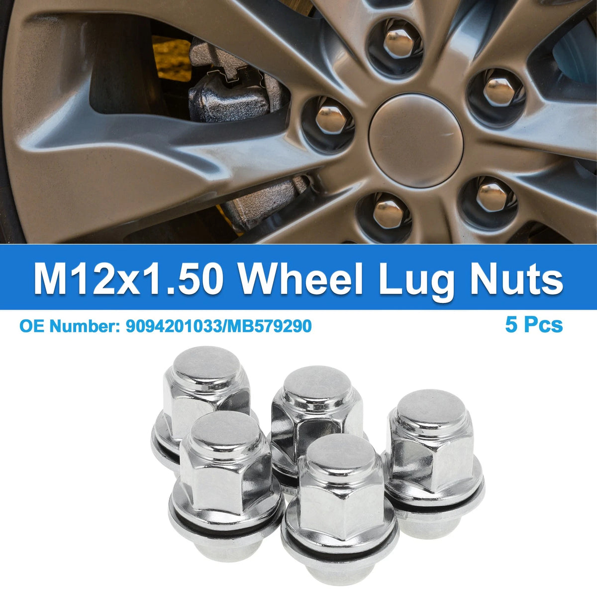 5 Pcs M12x1.50 Wheel Lug Nuts for Toyota Corolla (1987-2008, 2019-2021)