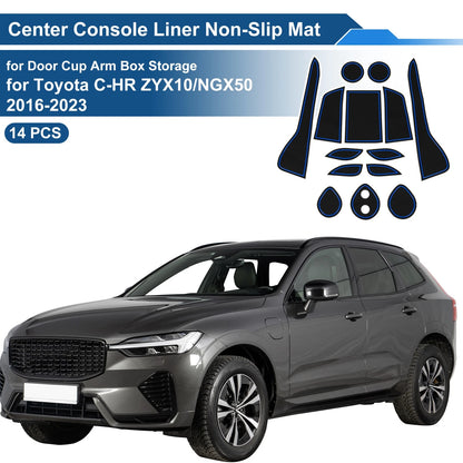 Non-Slip Mat Set for Toyota C-HR ZYX10/NGX50 (2016-2023) - 14 Pcs Blue
