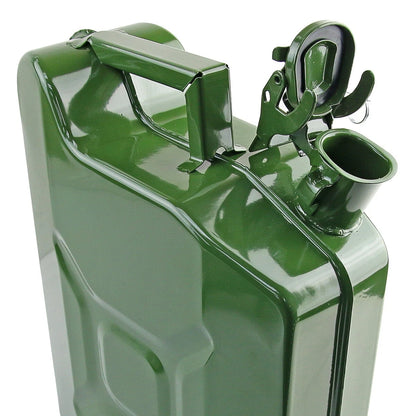 2.6 Gallon Green Steel Jerry Can w/Spout for Fuel/Petrol (No Year)