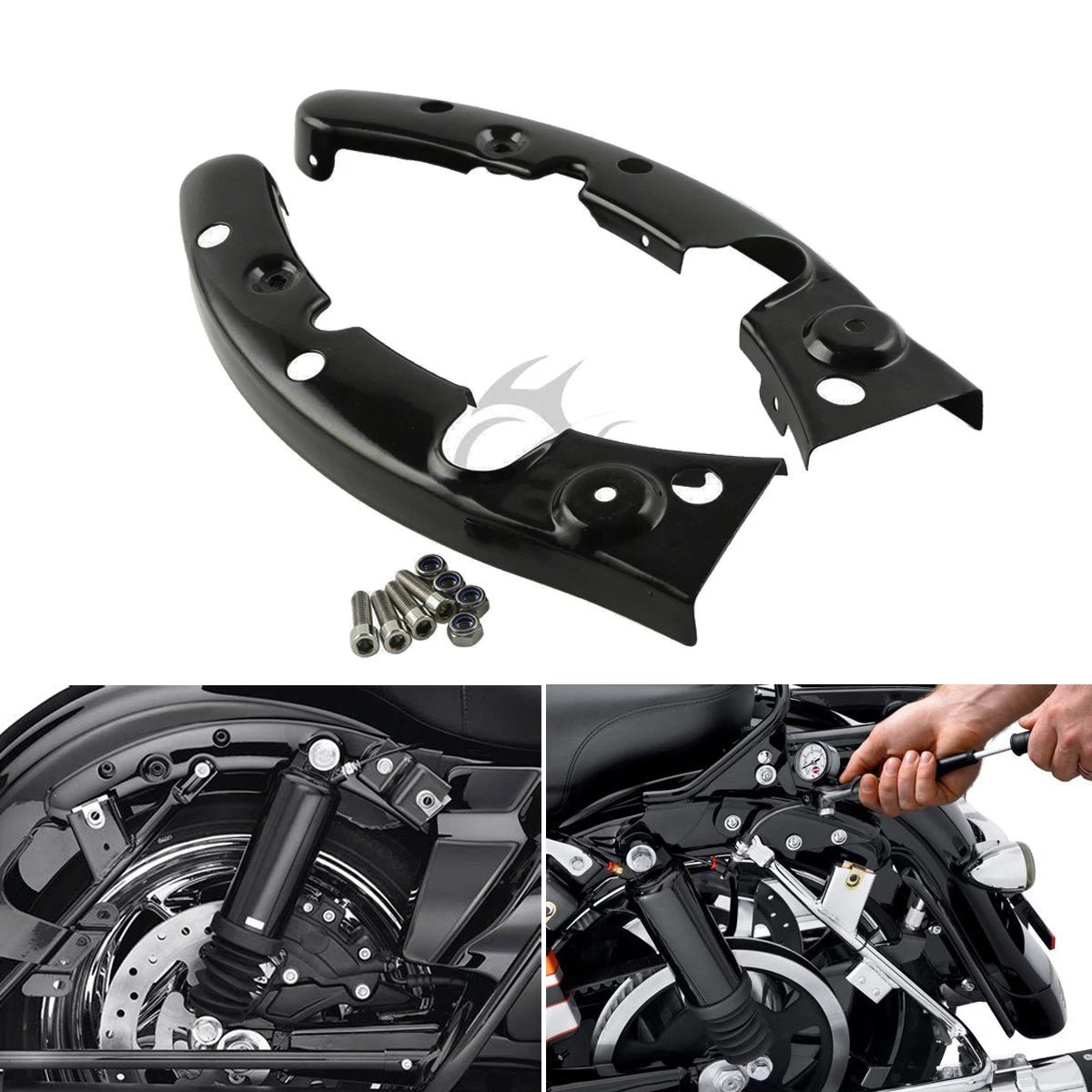 Black Rear Fender Strut for Harley Touring Street Road King Glide (2009-2013)