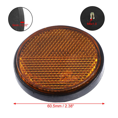 4 x M6x1.0 Orange Universal Round Screw Mount Reflective Warning Reflector