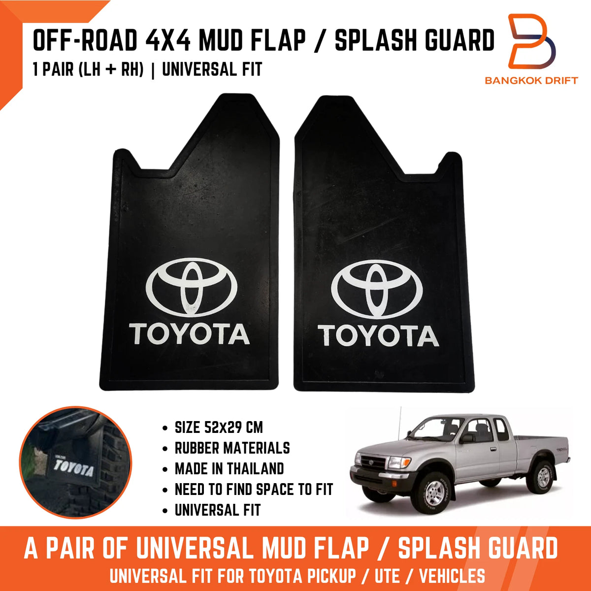 Mud Flaps Splash Guards for Toyota 4x4 4WD Off-Road Truck