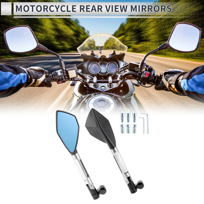 M8/M10 Motorcycle Rear View Mirrors Aluminum Silver Tone for Motorcycle