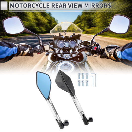 M8/M10 Motorcycle Rear View Mirrors Aluminum Silver Tone for Motorcycle