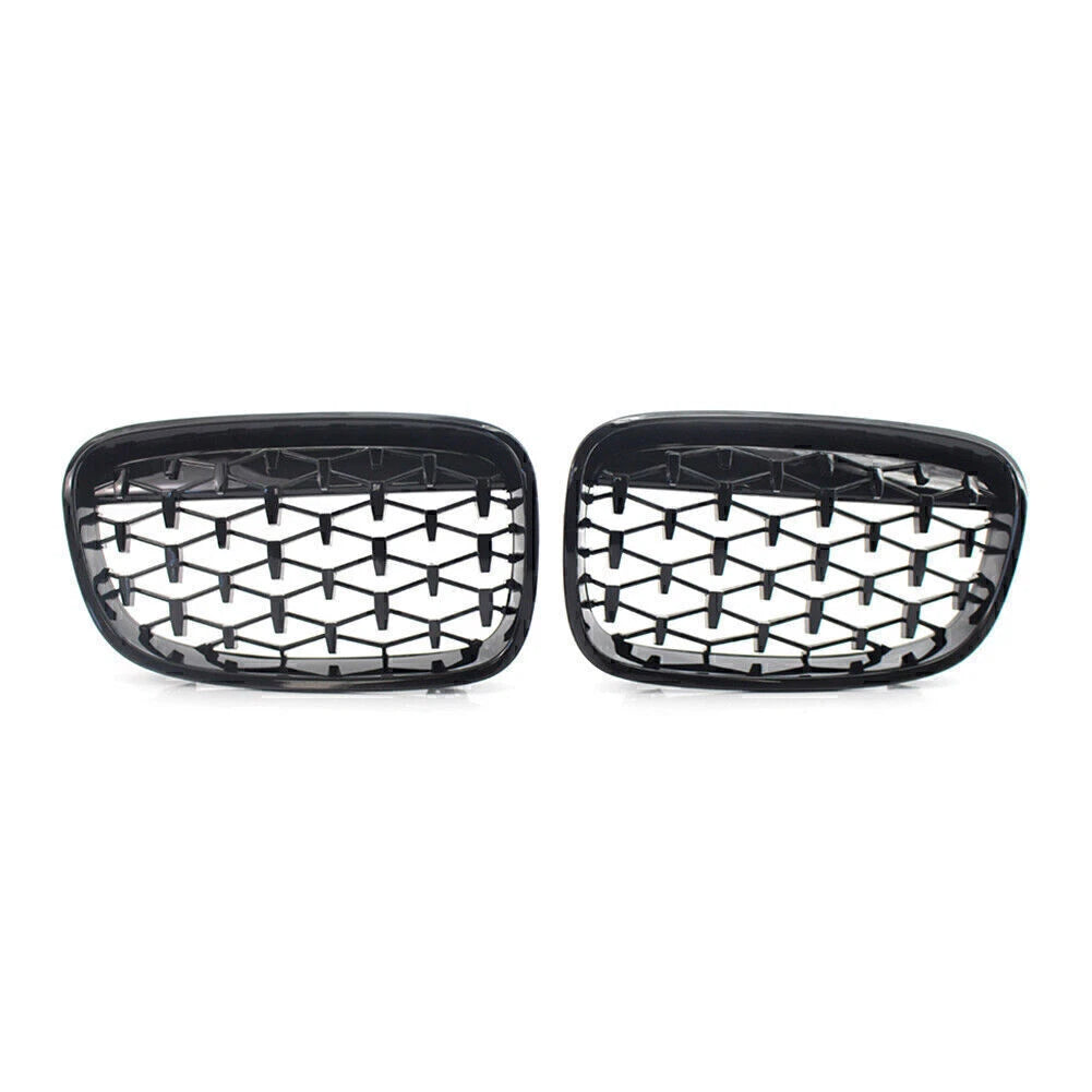 Diamond Meteor Front Kidney Grille Gloss Black for BMW 1 Series (2011-2014)