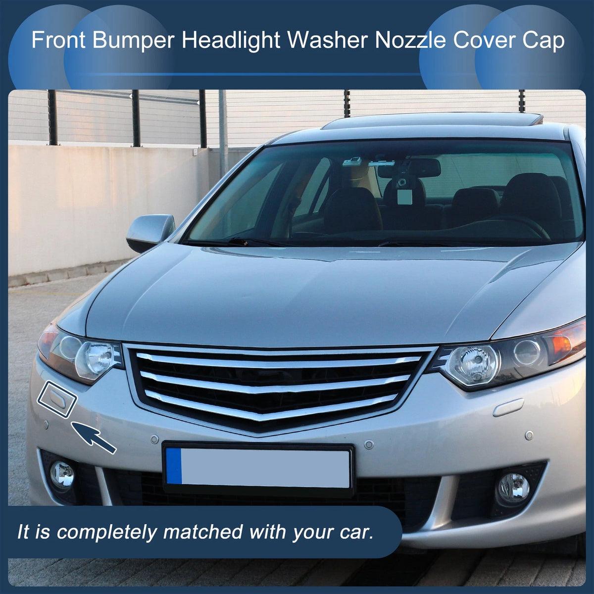 Front Right Washer Nozzle Cover for Honda Accord VIII 2011-2013 Black 1 x