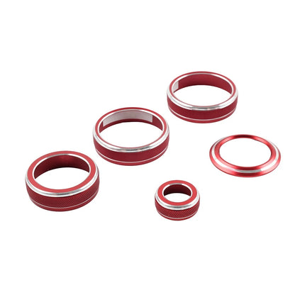 5 x Red Console Volume AC Switch Button Rings for Lexus NX250 NX350h (2022-2024)