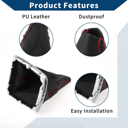 Black Red Leather Gear Shift Gaiter for Ford Focus (2004-2012)