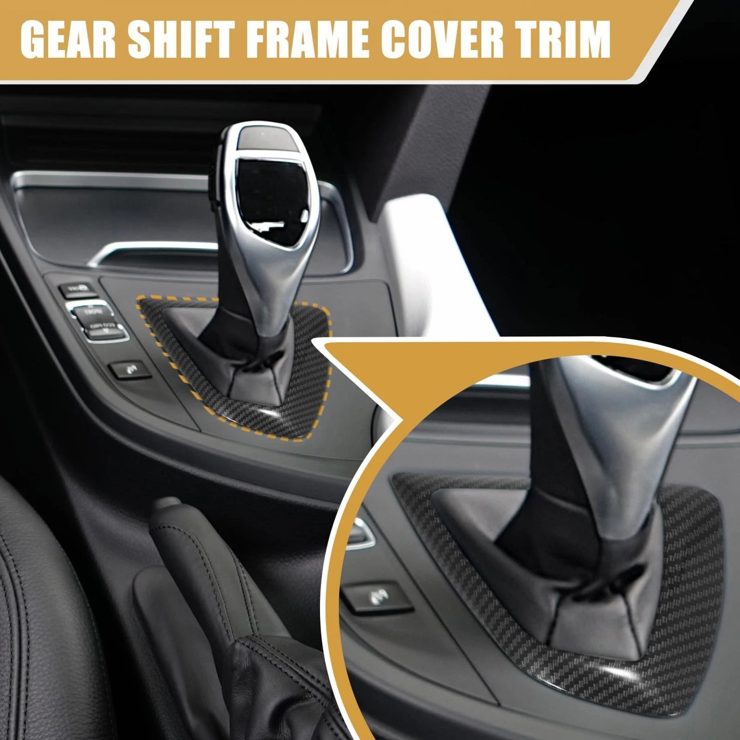 Carbon Fiber Pattern Gear Shift Frame Cover Trim for BMW F20 F21 F22 F23
