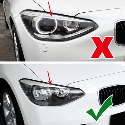 2 x Gloss Black Headlight Eyelid Trim Covers for BMW 1 Series F20 F21 (11-14)
