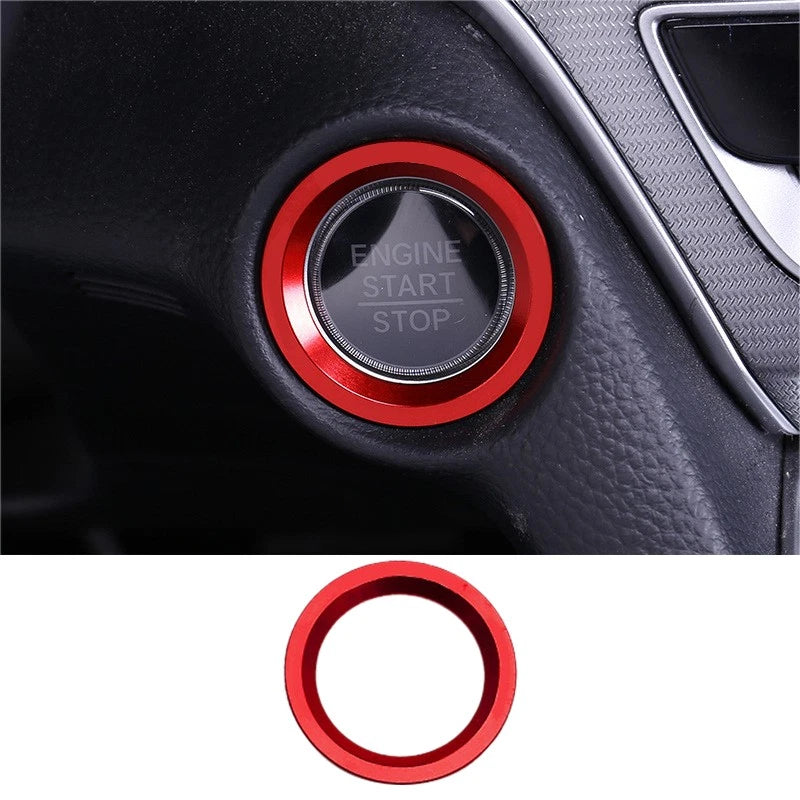 4 x Red Air Conditioning Switch & Start Button Ring Trim for Honda CR-V (2017-2023)
