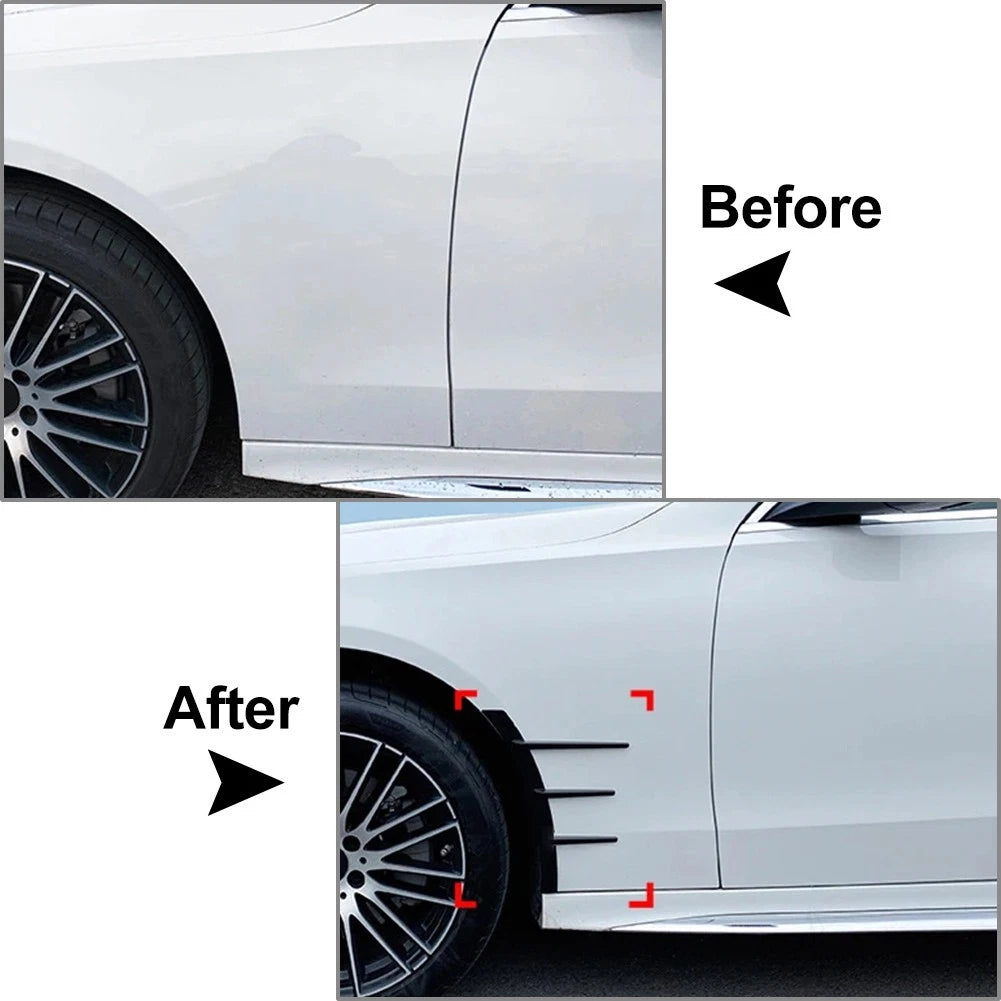 Black Front Rear Side Fender Vents Air Vent Trim for Universal Cars