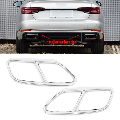 Car Rear Exhaust Muffler Tail Pipe Cover Trim for Audi A4 B9 (2019)