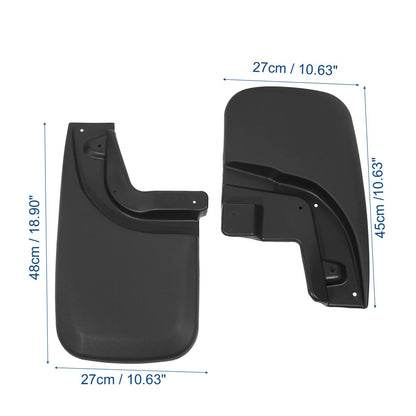 Mud Flaps Kit Splash Guards for Toyota Tacoma (2005-2015) - Front & Rear Black