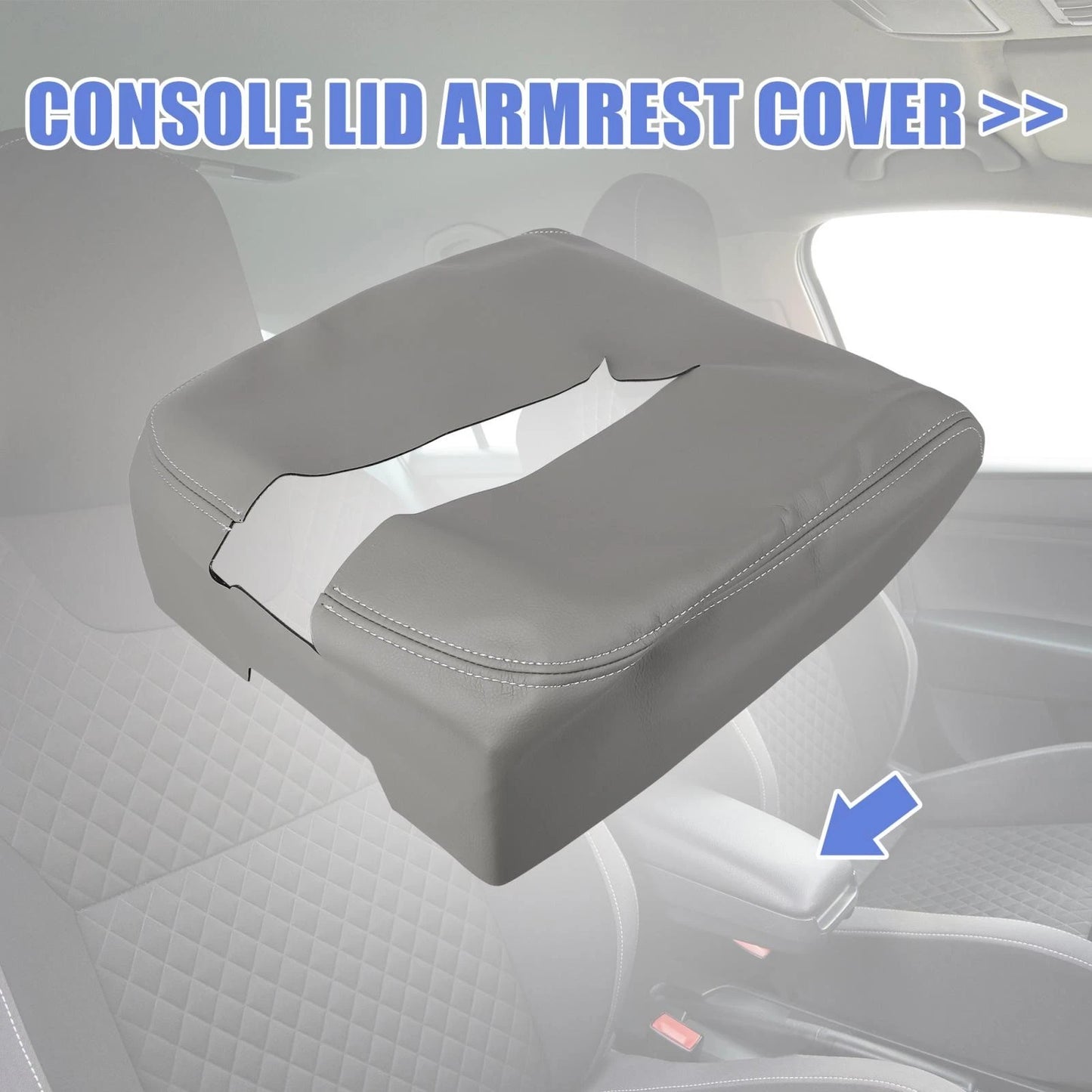 Center Console Lid Armrest Cover Protector for Chevrolet Tahoe Gray (2007 - 2014)