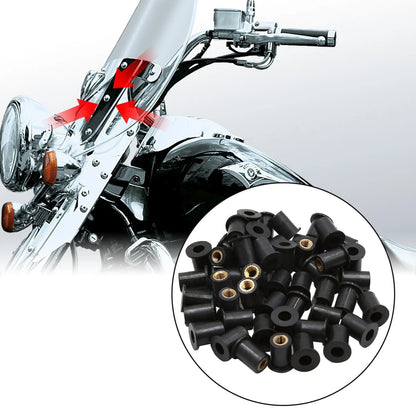 Screws Nut / 50pcs / M5 Black Rubber Windscreen Windshield for Motorcycle