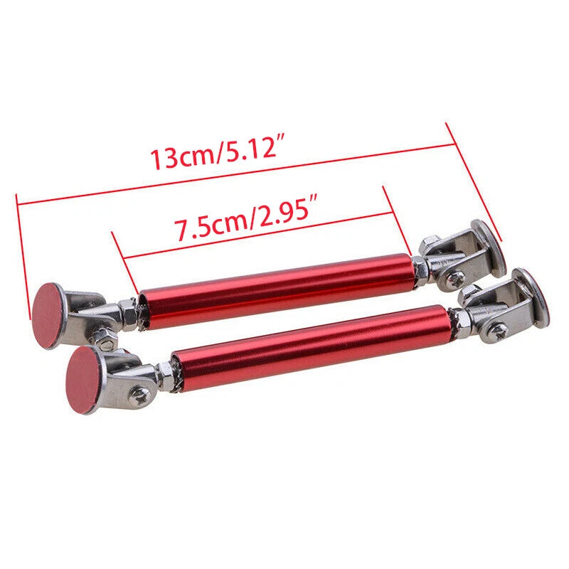 Adjustable Red Bumper Lip Splitter Strut Rod Support Tie Bar 3-5" for Car