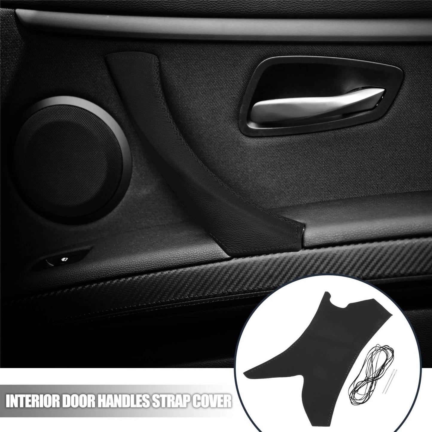 Interior Door Handles Strap Cover Hand Sewing Front Rear Right for BMW 3 Series