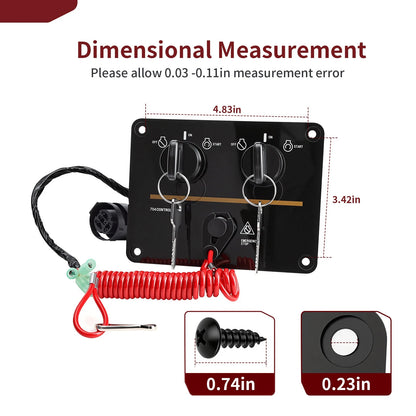 Dual Twin Ignition Key Kill Switch for Yamaha Outboard