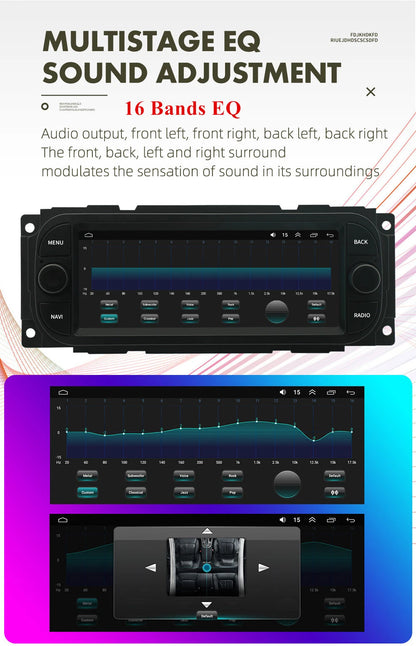 6.8" Android 13 Stereo Radio GPS Navigation for Jeep Chrysler Dodge (2011-2023)