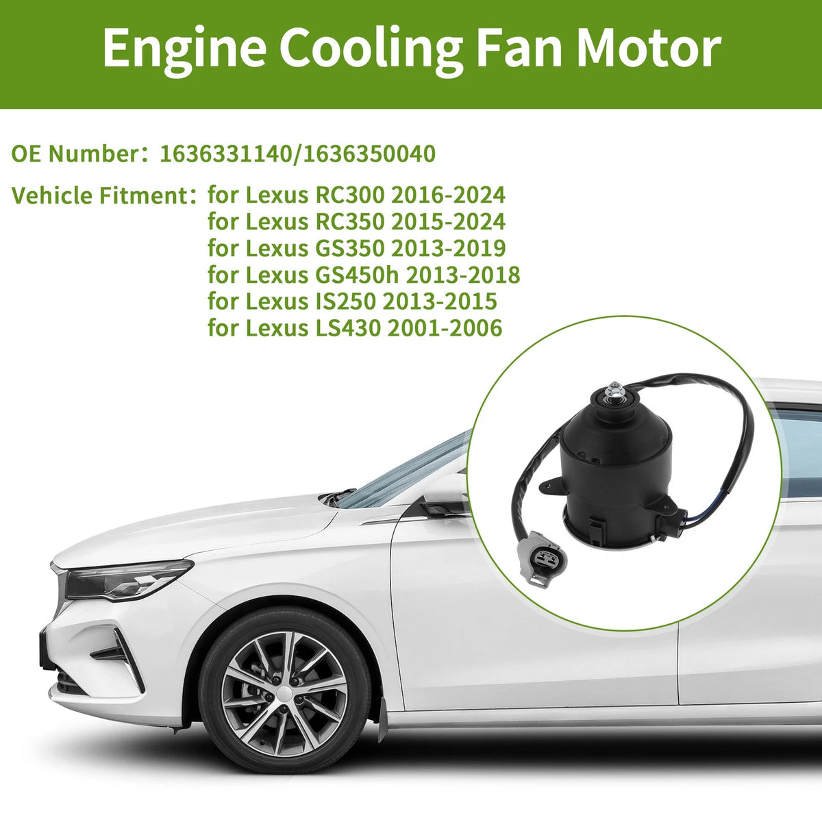 Radiator Fan Motor for Lexus RC300 (2016-2024) 1 x Motor