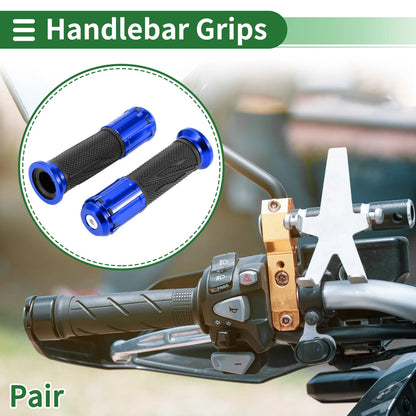 7/8" 22mm Motorcycle Hand Grips Aluminum Alloy Blue for Motorcycle