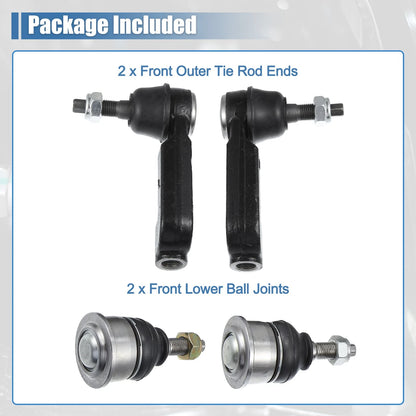 Front Outer Tie Rod End & Lower Ball Joints for Jeep Liberty (2002-2007)