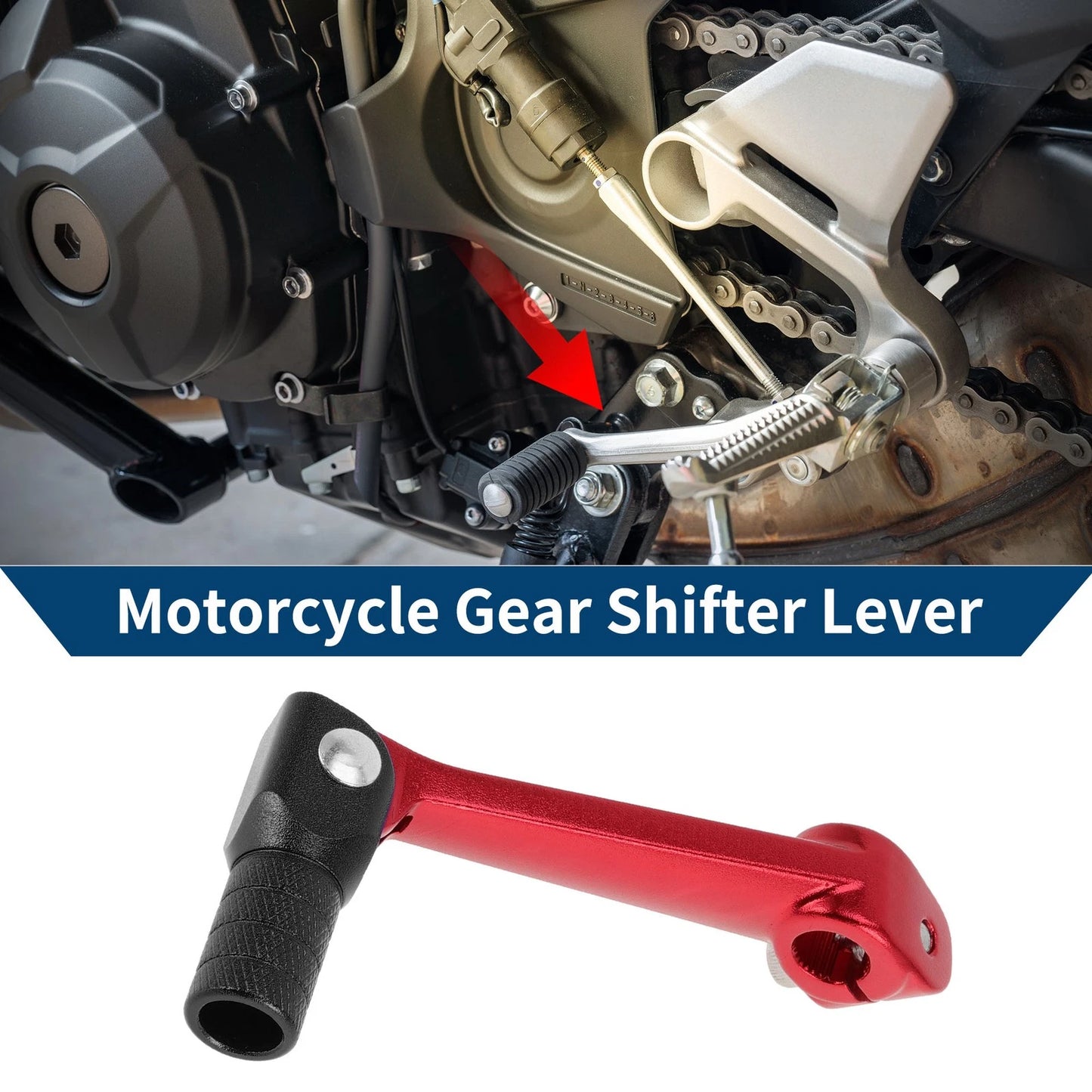 Folding Gear Shifter Lever Red/Black Head for Bosuer M5