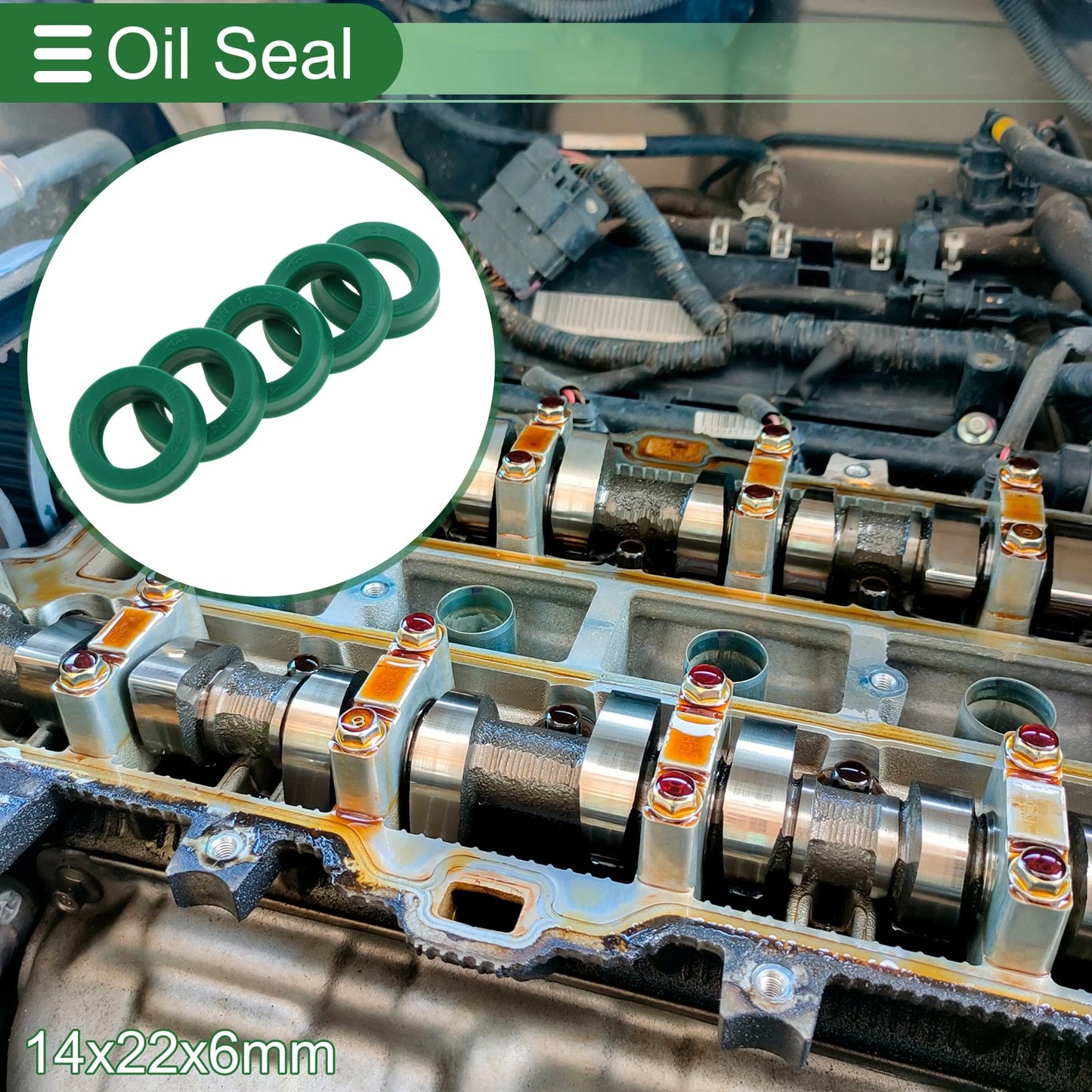 Oil Seal 14x22x6mm TPU Rotary Shaft Seal 5 Pcs for Make Model