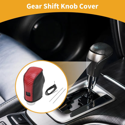 Red Carbon Fiber Gear Shift Knob Cover for Nissan Altima (2019-2024)