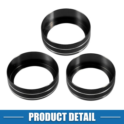 Car Air Conditioner Knobs for Jeep Wrangler JL JLU 2018-2022 Black 3 x Set