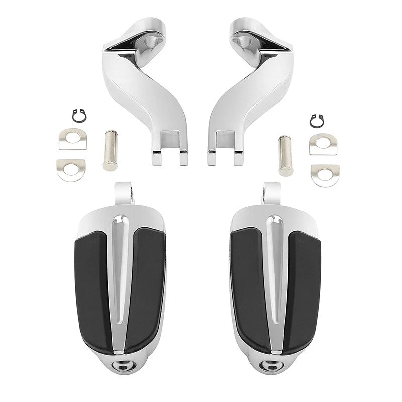 Chrome Footpegs Mount Bracket for Harley Touring CVO Road Street Glide (93-25)