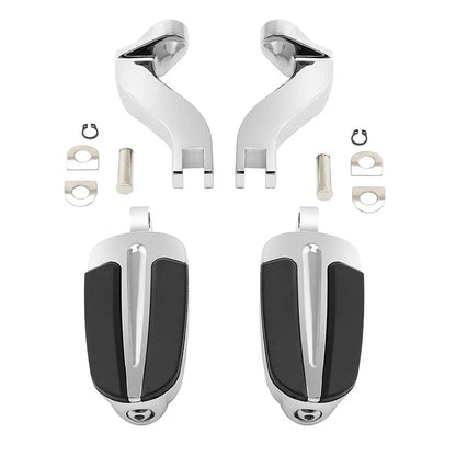 Chrome Footpegs Mount Bracket for Harley Touring CVO Road Street Glide (93-25)