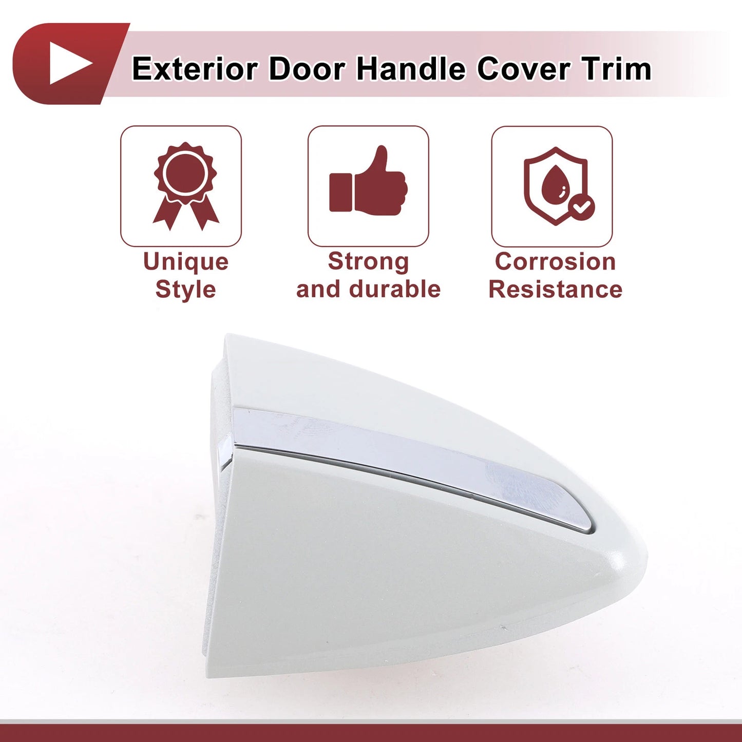 Pearl White Exterior Door Handle Cover Trim for Toyota Corolla (2014-2018)