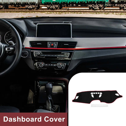 Dashboard Cover Mat for BMW X1 F48 2016-2022 Sun Protector Pad Black Red
