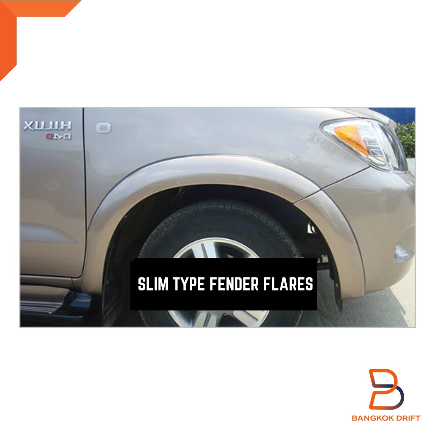 White Slim Fender Flares for Toyota Hilux Ute MK6 VIGO (2005-2011)
