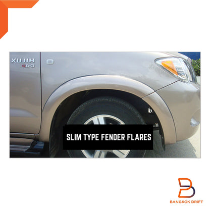 White Slim Fender Flares for Toyota Hilux Ute MK6 VIGO (2005-2011)