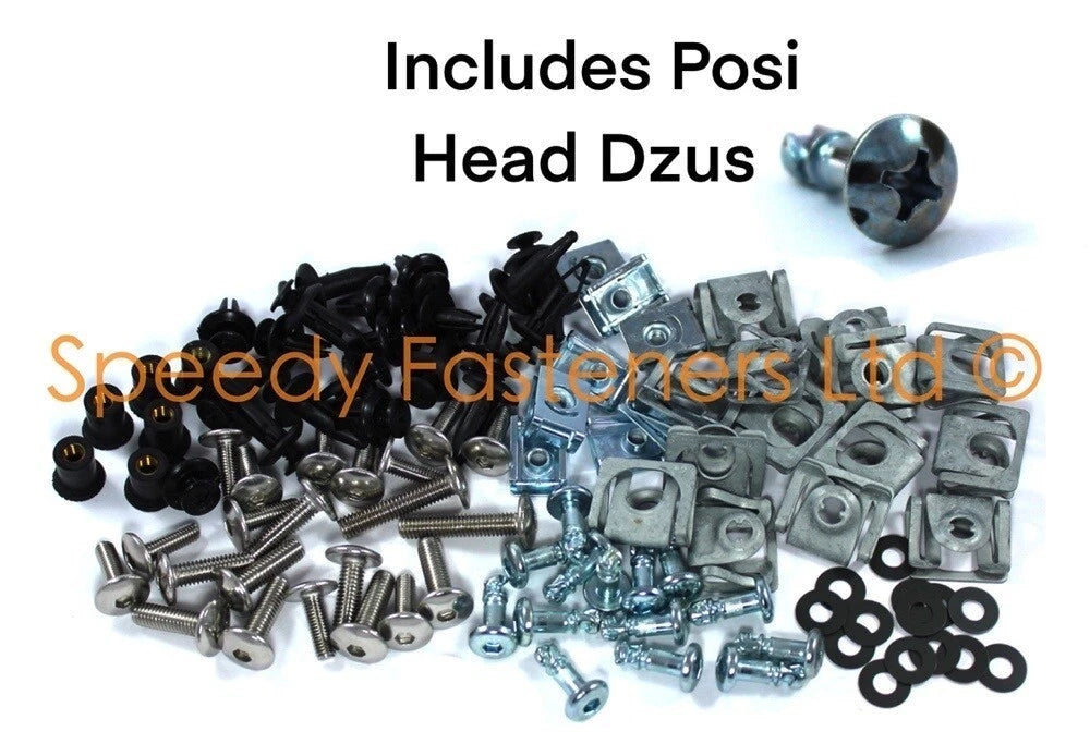 Fairing Bolts / Stainless Clip Kit + Dzus Crosshead for Yamaha R1 (2007–2008)