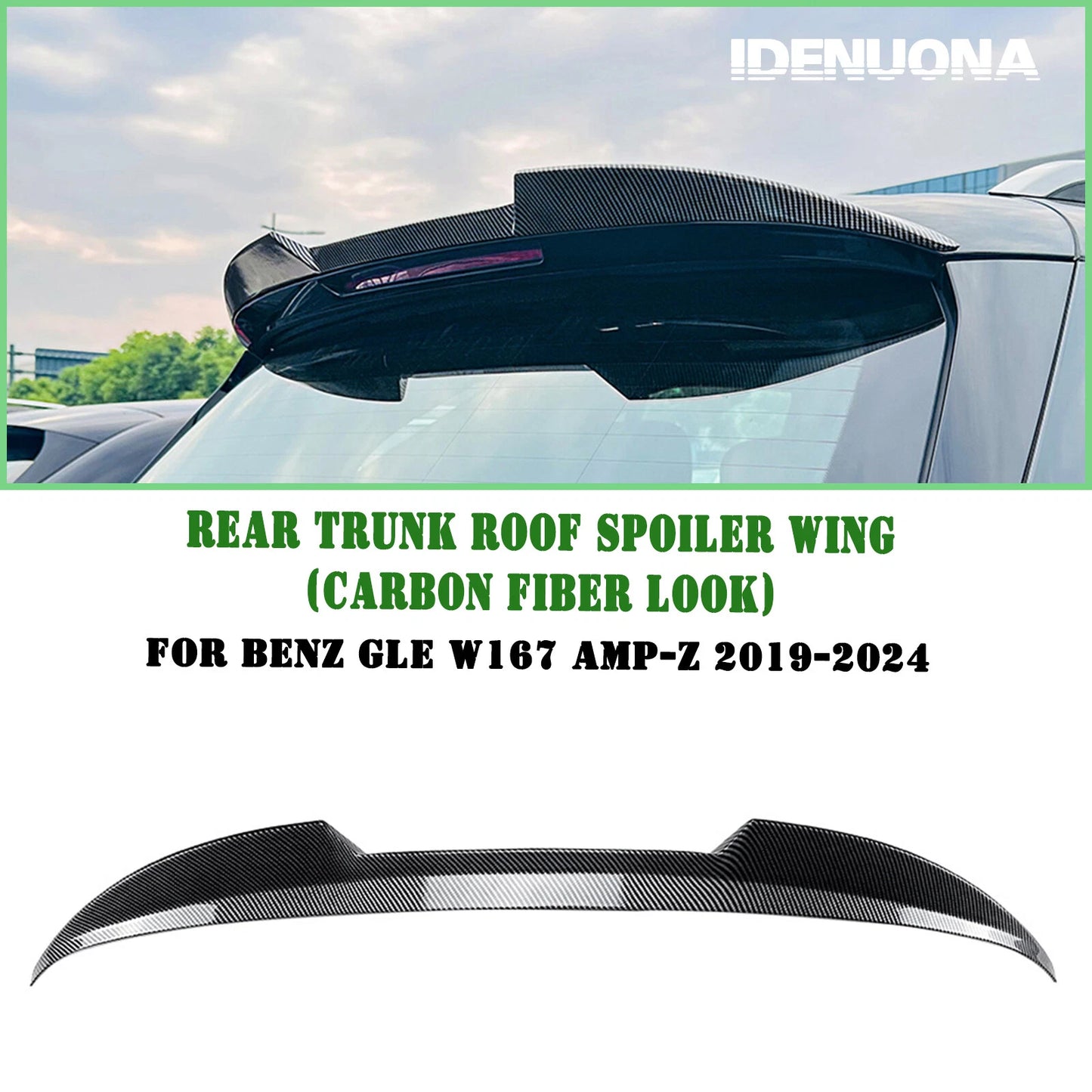 Rear Boot Spoiler Lip for Benz GLE W167 C167 GLE53 (2019-2024) Carbon Look