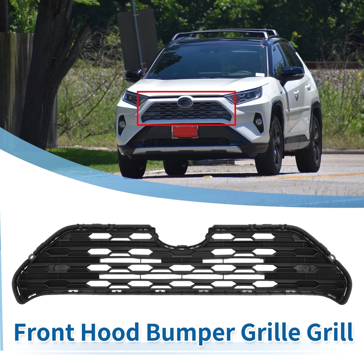 Front Hood Bumper Grille for Toyota RAV4 (2019–2022)