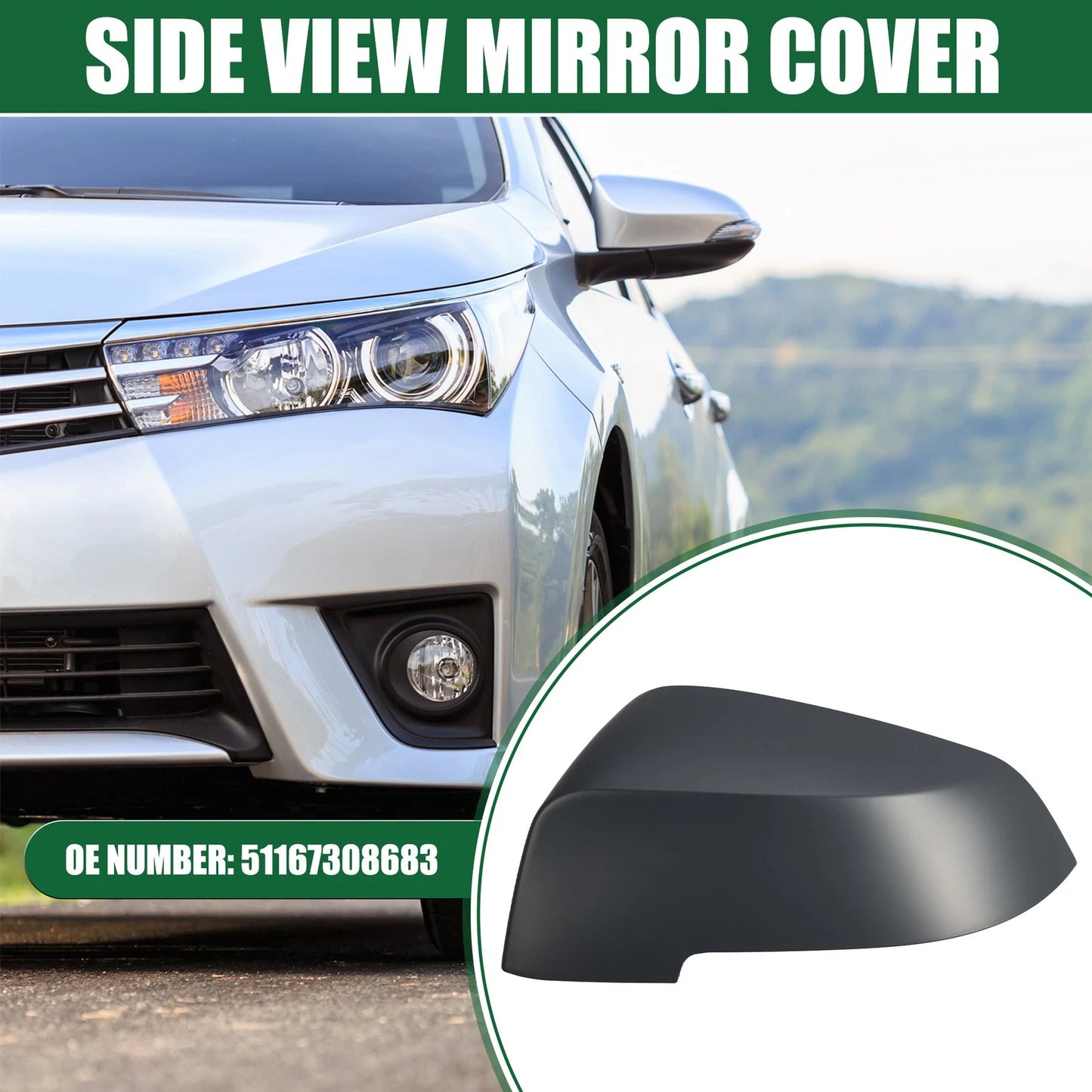 Driver Side Rearview Mirror Cap for BMW 528i (2011-2016) Deep Gray