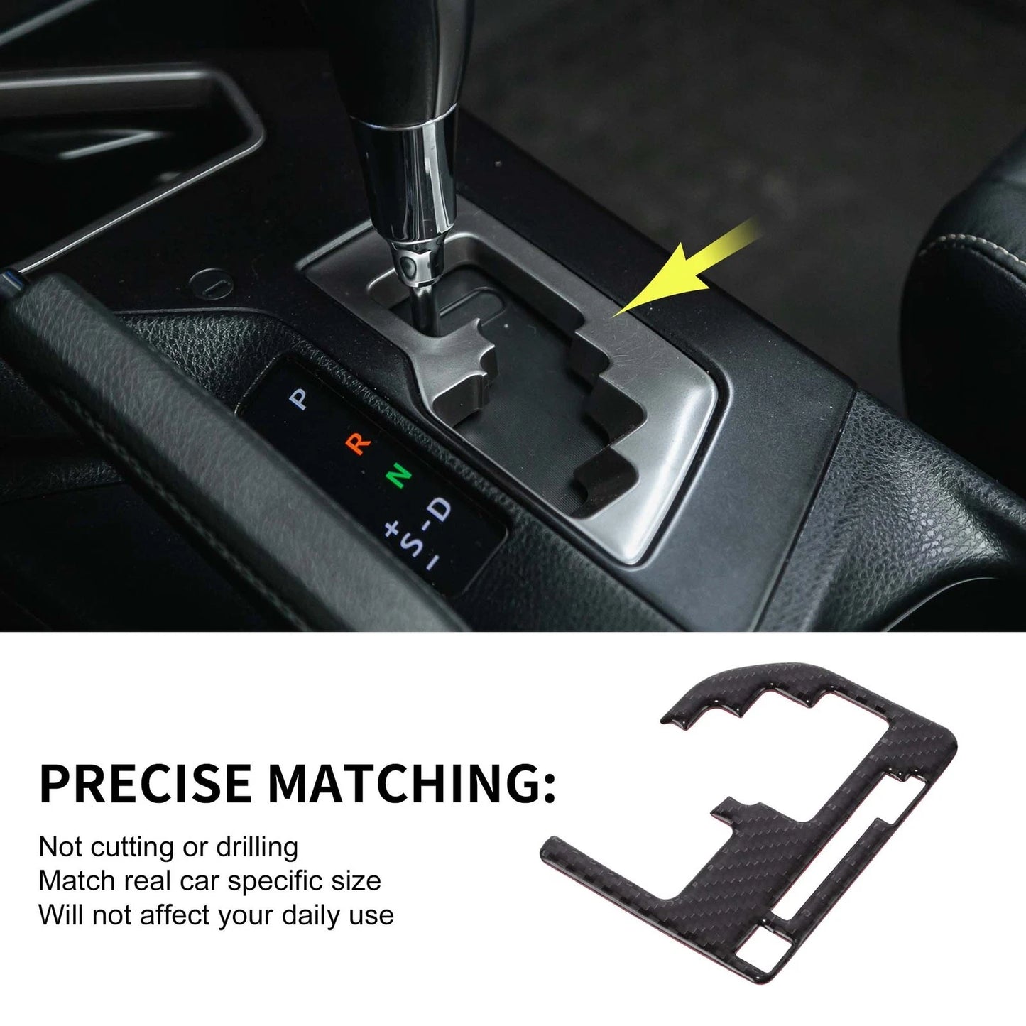 Car Gear Shift Box Panel Decal for Toyota Tundra (2014-2018) - Black Carbon Fiber