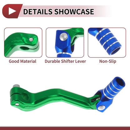 Folding Gear Shifter Lever Green Blue Silver Tone for Kayo T2