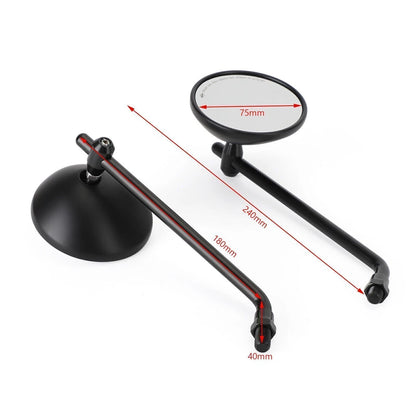 3" Motorcycle Handlebar Mirrors Pair for Universal Models