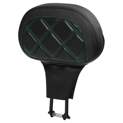 Black Green Driver Backrest Pad for Harley Touring Road King Glide (2009-2024)